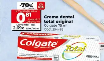 Dia Crema dental total original 75ml oferta