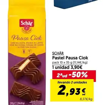 Hiper Usera SCHÄR Pastel Pausa Ciok pack 10 x 35 g oferta