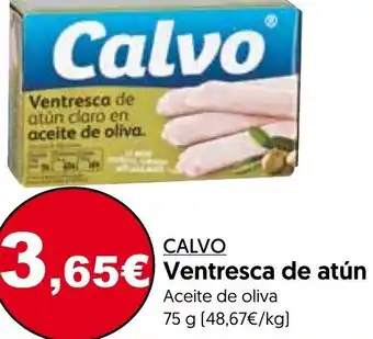 Hiper Usera Calvo Ventresca de atún Aceite de oliva 75g oferta