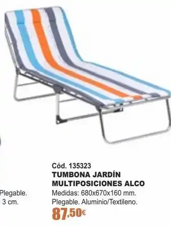 Ferrcash Tumbona jardín multiposiciones alco oferta