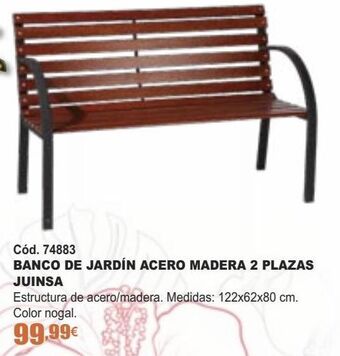 Ferrcash Banco de jardín acero madera 2 plazas juinsa oferta