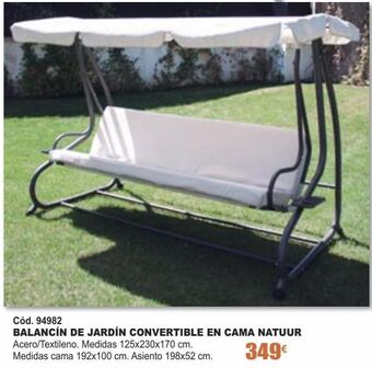 Balancín de jardín convertible en cama natuur