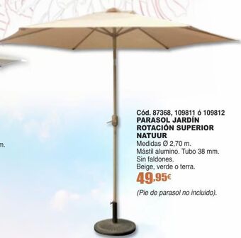 Ferrcash Parasol jardín rotación superior natuur oferta