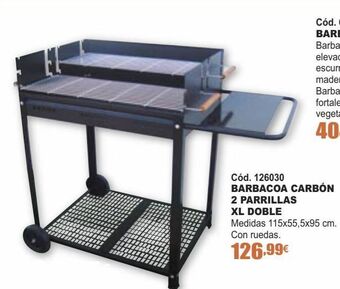 Ferrcash Barbacoa carbón 2 parrillas xl doble oferta
