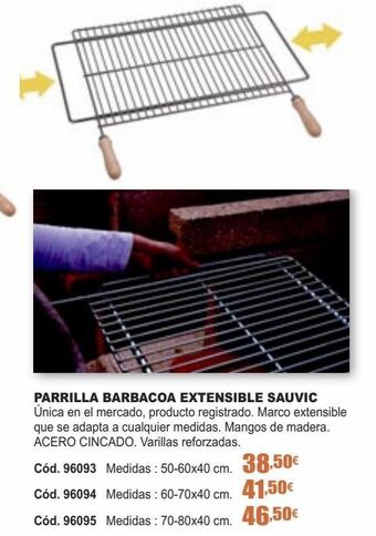 Ferrcash Parrilla barbacoa extensible sauvic oferta