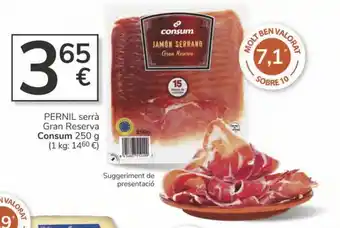 Supermercados Charter Jamón serrano gran reserva consum oferta