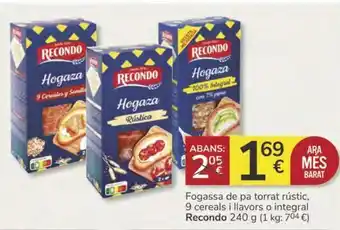 Supermercados Charter Hogaza de pan tostado rústico, o cereales y semillas o integral recondo oferta
