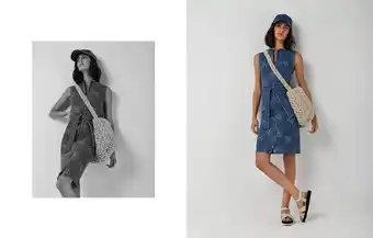Roberto Verino Vestido sin mangas vaquero azul con flor oferta