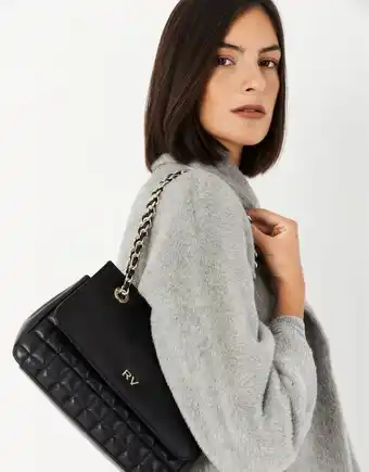 Roberto Verino Bolso shoulder midi ghauri piel acolchada negra oferta
