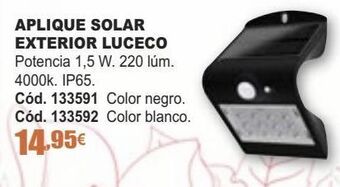 Ferrcash Aplique solar exterior luceco oferta
