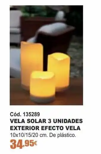 Ferrcash Vela solar 3 unidades exterior efecto vela oferta