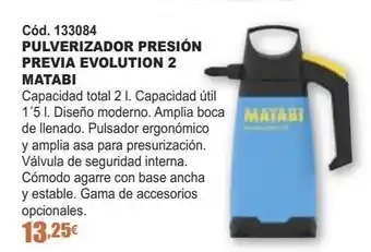 Ferrcash Pulverizador presión previa evolución 2 matabi oferta