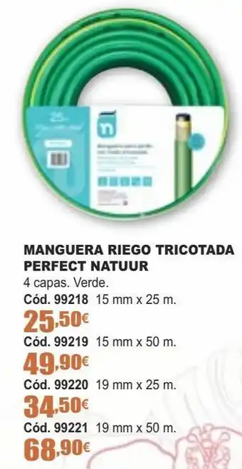 Ferrcash Manguera riego tricotada perfect natuur oferta