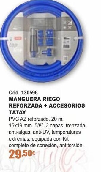 Ferrcash Manguera riego reforzada + accesorios tatay oferta