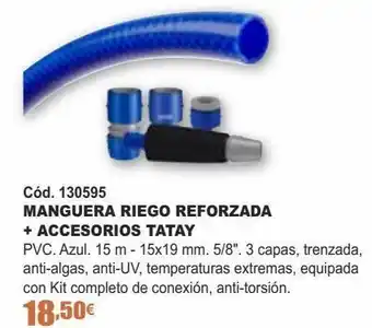 Ferrcash Manguera riego reforzada + accesorios tatay oferta