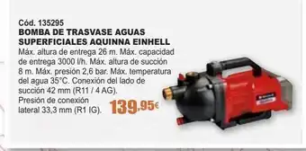 Ferrcash Bomba de trasvase aguas superficiales aquinna einhell oferta