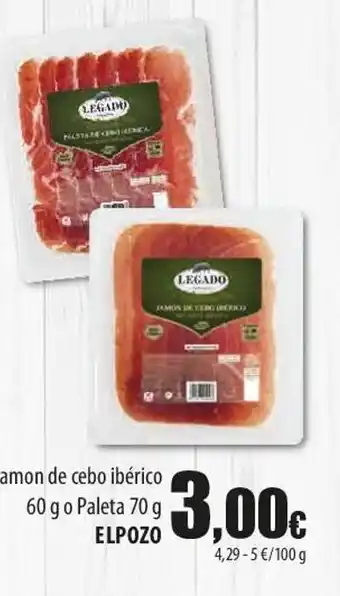 SPAR Lanzarote Jamón ibérico de cebo elpozo oferta