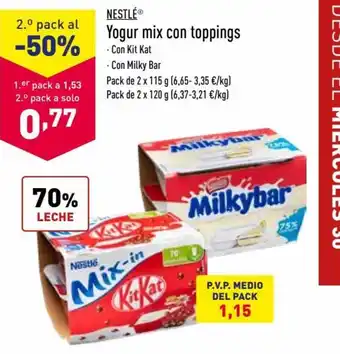 ALDI Nestlé Yogur con mix toppings oferta