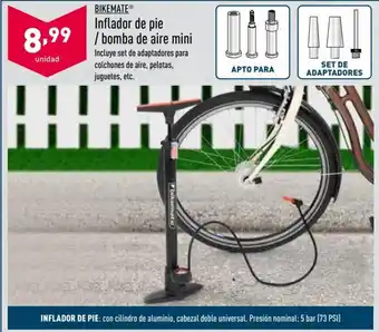 Bikemate Inflador de pie/bomba de aire mini