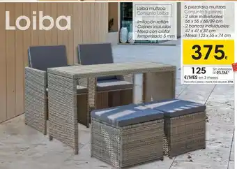 Eroski 2 sillas + 2 bancos + mesa oferta