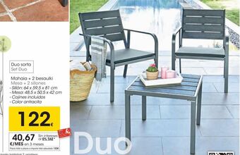 Eroski Mesa + 2 sillones oferta