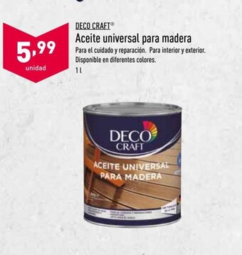 ALDI Deco Craft Aceite universal para madera oferta