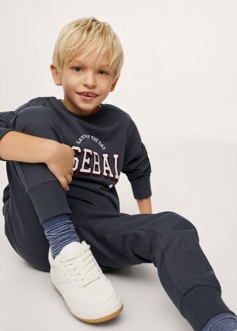 Mango Kids Pantalón jogger algodón oferta