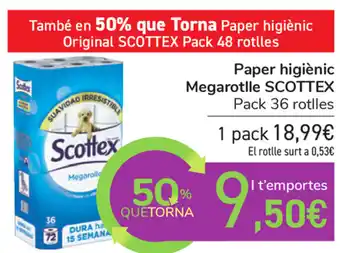 Carrefour Scottex Paper higiènic Megarotlle oferta