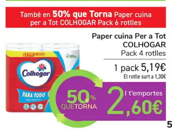 Carrefour Colhogar Paper cuina Per a Tot oferta