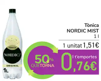Carrefour Nordic Mist Tónica zero 1L oferta