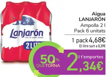 Carrefour Lanjarón Aigua Ampolla 2L oferta