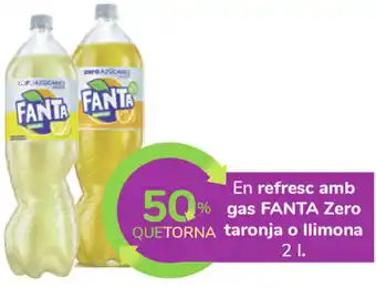 Carrefour Fanta Zero taronja o llimona En Refresc amb 2L oferta