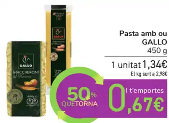 Carrefour Gallo Pasta amb ou 450g oferta