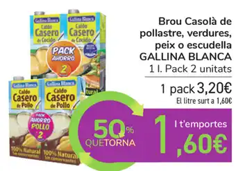 Carrefour Gallina Blanca Brou casolà de pollastre o escudella 1L oferta