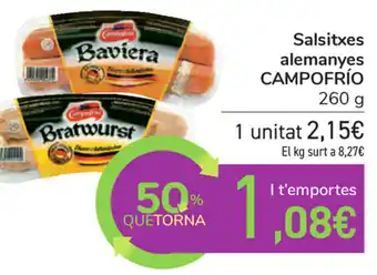 Carrefour Campofrio Salsitxes alemanyes 260g oferta