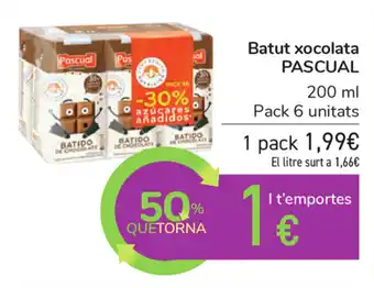 Carrefour Pascual Batut xocolata 200ml oferta