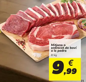 Carrefour Mitjana o entrecot de bovi a la pedra oferta
