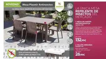 ferrOkey Mesa De Jardín Antimosquitos Sillón Miranda Garden Life oferta