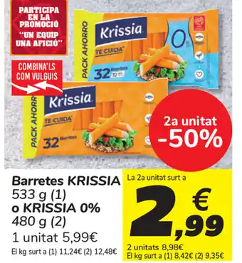 Carrefour Krissia Barretes 533g o Krissia 0% 480g oferta