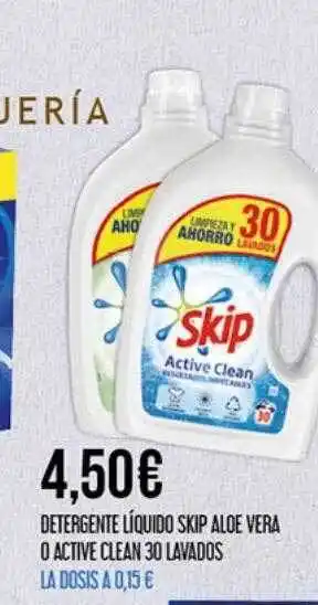 Claudio Detergente Líquido Skip Aloe Vera O Active Clean oferta