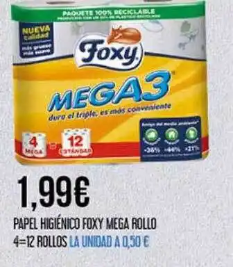 Claudio Papel Higiénico Foxy Mega Rollo oferta