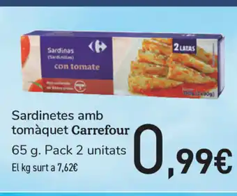 Carrefour Carrefour Sardinetes amb tomàquet 65g oferta