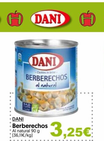 Hiper Usera Dani Berberechos Al natural 90 g oferta