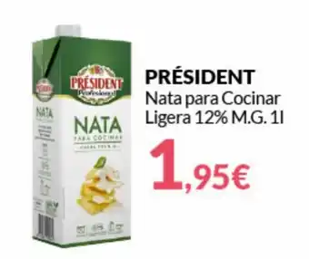 PrimaPrix Président Nata para Cocinar Ligera 12% M.G. 1L oferta