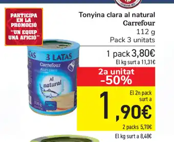 Carrefour Carrefour Tonyina clara al natural 112g oferta