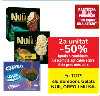 Carrefour Milka NUII,Oreo els Bombons Gelats oferta