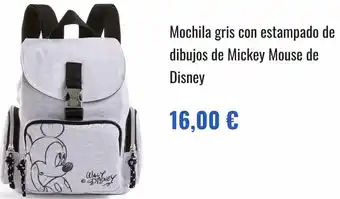Primark Mochila gris con estampado de dibujos de mickey mouse de disney oferta