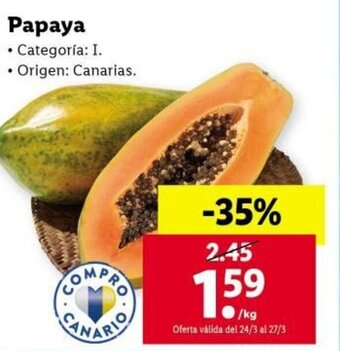 Lidl Papaya oferta