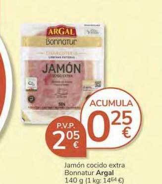 Supermercados Charter Jamón Cocido Extra Bonnatur Argal oferta