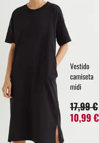 H&M Vestido camiseta midi oferta